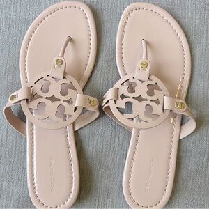 Tory Burch Miller Patent Leather Sandal in Sea Shell Pink